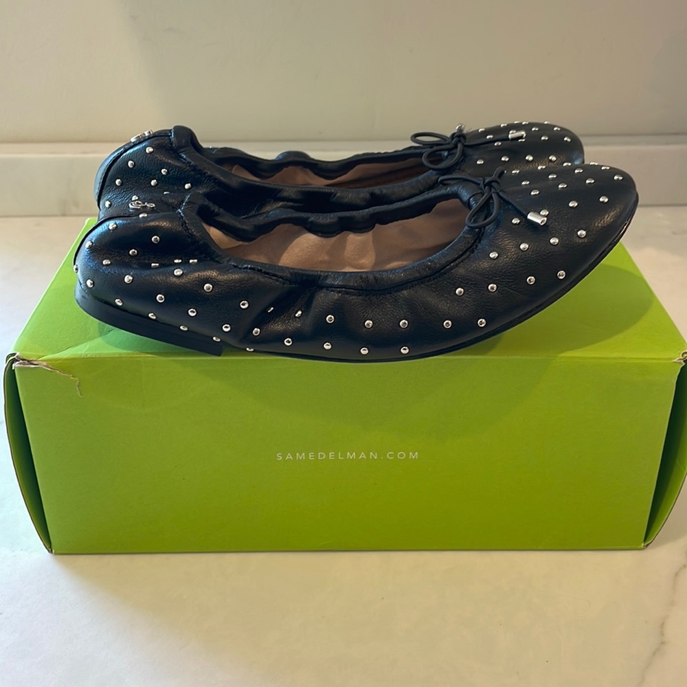 Sam Edelman Black Leather Fiona Mini Flats Youth Size 4